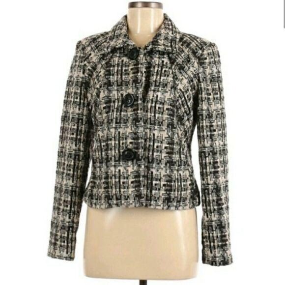 CAbi Faux Suede Perforated Scalloped Hem Asymmetrical Jacket Sz M - Picture 1 of 12